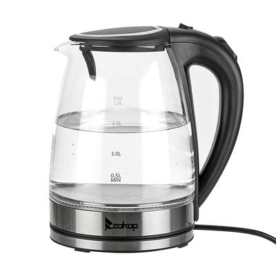 MegaChef 1.8 Liter Half Circle Electric Tea Kettle with Thermostat in White