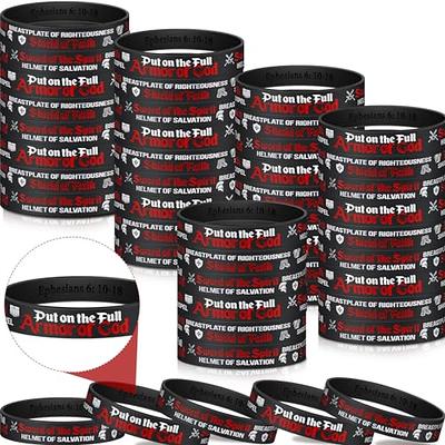 Amazon.com: HyDren 120 Pieces Religious Silicone Wristbands Bulk Bible Rubber  Bracelets Colorful Inspirational Christian for Men Women Teens Party Favors  Gifts (Classic Colors) : Office Products