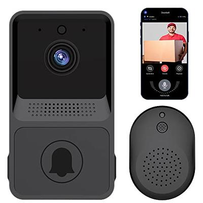 Wireless Video Doorbell Camera, Wifi Video Ring Bell Smart Doorbell with  Chime, Night Vision Home Security Camera Door Bell Kits with HD Video, Free