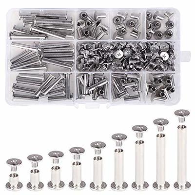 90 Sets Black Chicago Screw Leather Assorted Kit 6 Sizes of Screw