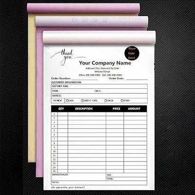 Custom Receipt Book with Carbon Copies Carbon Copy Sales Order Form  Invoice Booklet Small Boutique Craft Business 2 Part Carbonless,1 Set of 50  Copies White+Red (Style 3- Receipt) - Yahoo Shopping