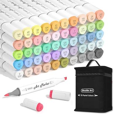 Shuttle Art Alcohol Markers Brush tip, Dual Tip Brush & Chisel Tip Art Marker  Set, 50 Colors plus 1 Blender Permanent Marker Pens with Case Perfect for  Illustration Students Adults Coloring - Yahoo Shopping
