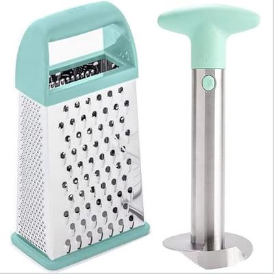 Gorilla Grip Box Grater, Stainless Steel, 4-Sided Graters with Comfortable  Handle and Storage Container for Cheese, Vegetables, Ginger, Handheld Food