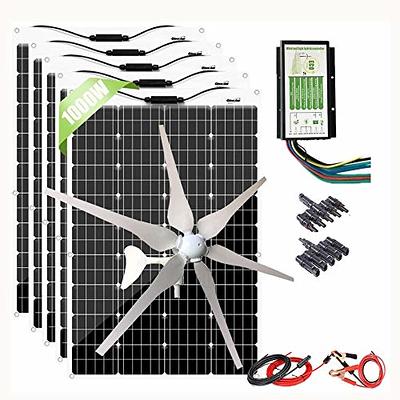 600W 12V/24V (600W 400W Wind+1/2x100W Solar) Solar Wind Hybrid Kit with  Inverter