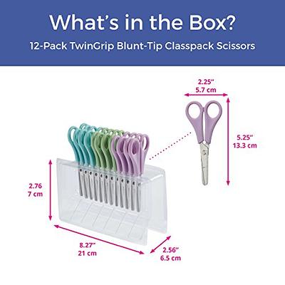 Charles Leonard Student Scissors, 5 Blunt Tip, Assorted Colors, Pack of 24