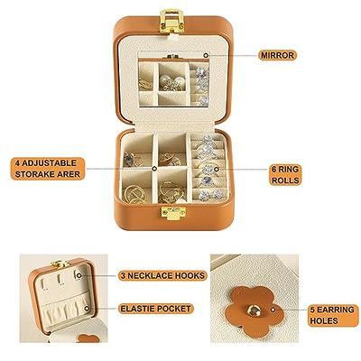 Small Travel Jewelry Case, To Go Portable Jewelry Box, Travel Jewelry  Organizer,Portable Jewellery Storage Holder for Rings Earrings Necklace,  Gifts for Girls Women with Mirror -Blue - Yahoo Shopping