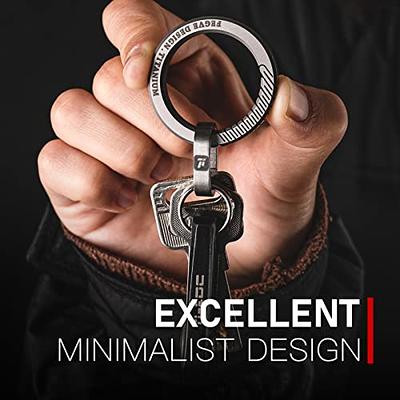 FEGVE Titanium Swivel Key Chain Rings Heavy Duty with 2 Mini Quick Release  Keychain Rings, Small Carabiner Key Holder Split Keyring for Connecting