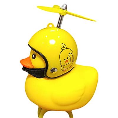 Rubber Duck Toy Car Ornaments with LED Light, Yellow Duck Car Dashboard  Decorations Squeeze Duck Bicycle Horns with Propeller Helmet - Yahoo  Shopping