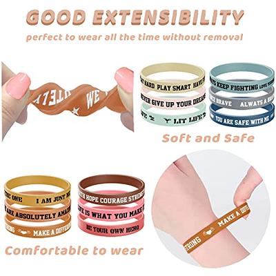 ZIQON 12 Pcs Multicolor Motivational Quote Silicone Wristbands  Inspirational Rubber Bracelet Colored Inspirational Wristbands Stretch  Unisex