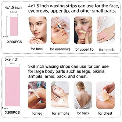 400 Pieces Wax Strips Sticks Kit, Non-Woven Waxing Strips Removal Strip  with Wax Applicator Stick for Body Skin Facial Hair Removal Tools (Blue) -  Yahoo Shopping