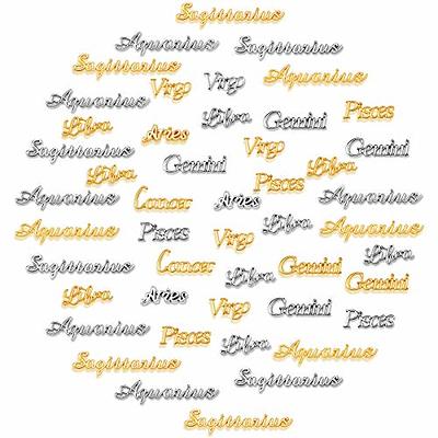 48 Pieces Zodiac Word Message Charm Pendant Twelve Horoscope Charm