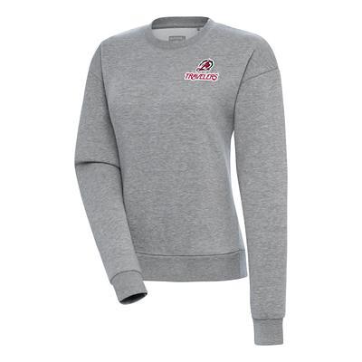 Atlanta Braves Antigua Women's Action Crewneck Pullover Sweatshirt -  Heather Gray