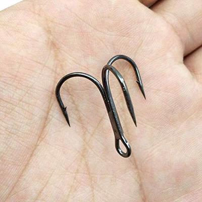 Black Treble Hooks Kit, 150pcs Sharp Treble Fishing Hooks Set High