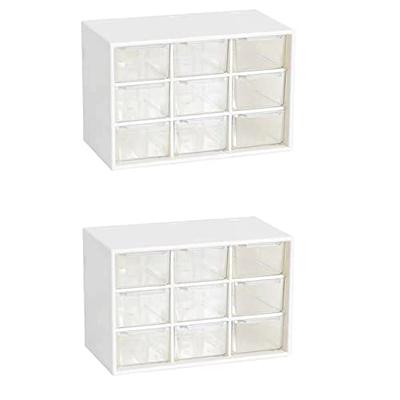 Feadily 2PCS Small Drawer Organizer for Desk, Desktop Drawer Organizer with  9 Clear Drawers, Plastic Desktop Storage Drawers 7.1 x 3 .9 x 4.7