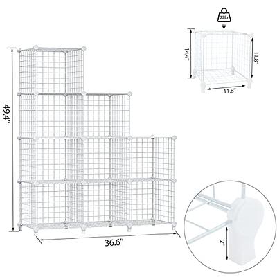 TUMUCUTE Wire Storage Cubes, Metal Storage Shelves Bookshelf, Stackable Modular Closet Organizer for Bedroom Living Room, Office