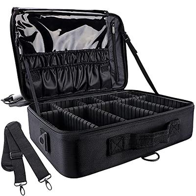 Relavel Makeup Case Large Makeup Bag Professional Train Case 16.5 inches  Travel Cosmetic Organizer Brush Holder Waterproof Makeup Artist Storage  Box