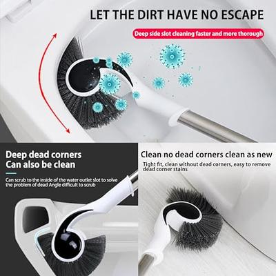 Marbarsse Bathroom Toilet Bowl Brush and Holder, Curved Design Toilet Brush  for Deep Cleaning Under Rim, Best Toilet Brush Set, Easy Handy