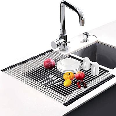 Mega Chef Dish Rack with 14 Plate Positioners & Detachable Utensil Holder, White, 17.5