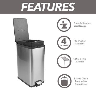 happimess 7.9-Gallons Stainless Steel Kitchen Trash Can with Lid Outdoor in  the Trash Cans department at