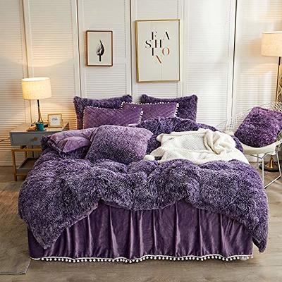 Household Fluffy Comforter Bed Set Faux Fur Fuzzy Duvet Set Luxury Ultra  Soft Plush Long Shaggy Queen Size Duvet Quilt