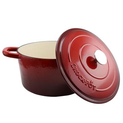 Crock Pot Artisan 2 Piece Enameled Cast Iron Dutch Oven 5 Quarts Lavender -  Office Depot