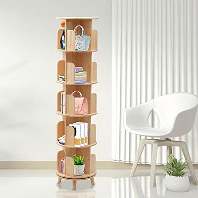 HEEHEE Rotating Bookshelf 360 Display Floor Standing Bookcase Storage Rack Children's Bookshelf, Wood Book Shelf Organizer Stand for Kids, Storage