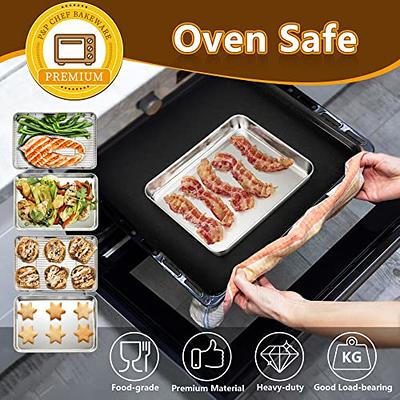 Toaster Oven Pans Set of 2,Stainless Steel Toaster Oven Tray Rectangle Size  9 x 7 x 1 inch, Rust Free & Deep Edge, Thick & Sturdy, Easy Clean &  Dishwasher Safe 