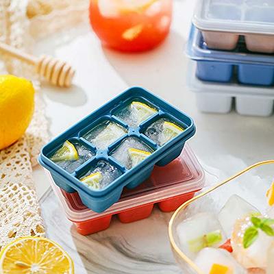 KIYOKI Ice Cube Trays for Freezer 3 Pack - Mini Ice Cube Trays with Lid &  Easy-Release Silicone Bottom, Stackable Small Ice Cube Molds, Blue+Red+Mint  Green - Yahoo Shopping
