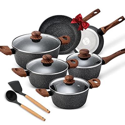 Carote Nonstick Pots and Pans Set, 8 Pcs Granite Stone Kitchen Cookware Sets  (Black) - Yahoo Shopping