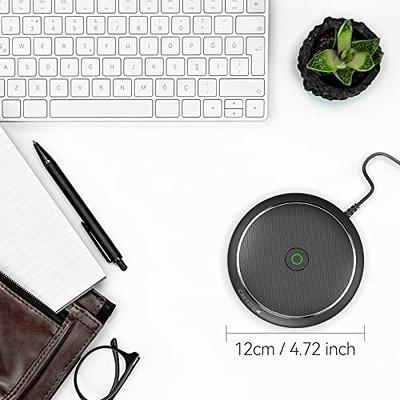 USB Conference Microphone for Computer, 360°Omnidirectional Condenser PC  Mic Pick Up Voice 10ft,One-Key Mute,Plug & Play Laptop Desktop Microphone  for