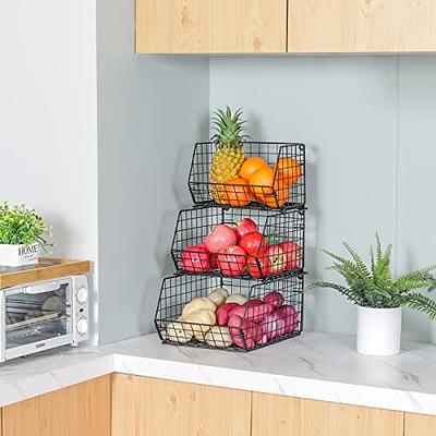 KANSAS Wire Fruit Basket, Kitchen Organization and Storage Rack - Mult –  Wallniture