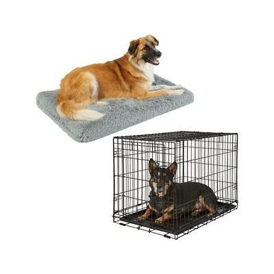 Frisco Eyelash Orthopedic Dog Crate Mat, Smoky Gray, 48-in