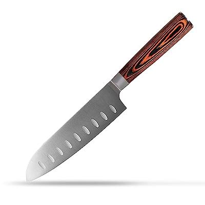 KEEMAKE 7 inch Santoku Knife Japanese Chef Knifes, Forged High Carbon  Stainle