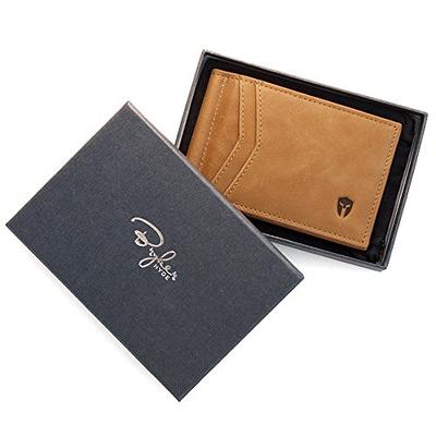 HOPSOOKEN Money Clip RFID Front Pocket Wallet Men Leather Slim Minimalist  Wallet