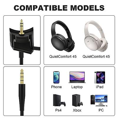 weishan QC45 Mic Replacement for Bose QuietComfort 45 Noise Cancelling  Headphone, Detachable Boom Microphone Cable with Mute Switch Works on Xbox  One