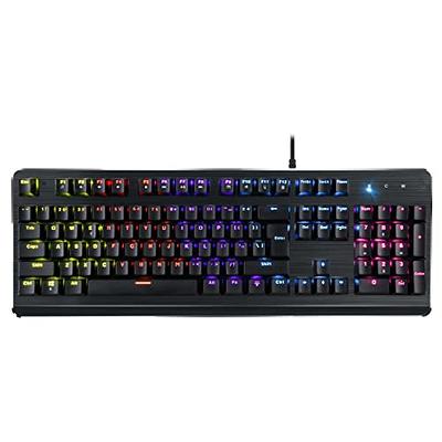 Inland ProHT Rainbow LED Backlit USB Wired Keyboard with Blue