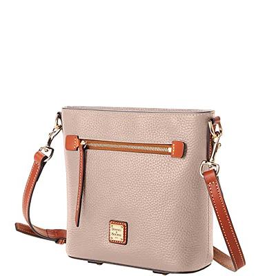 Dooney & Bourke Pebble Grain Small Zip Satchel in Brown