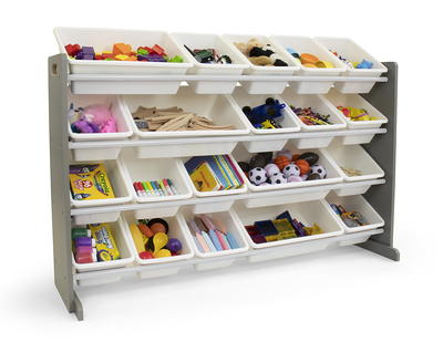 Humble Crew Inspire Grey Toy Storage Organizer with Shelf & 9 Storage Bins