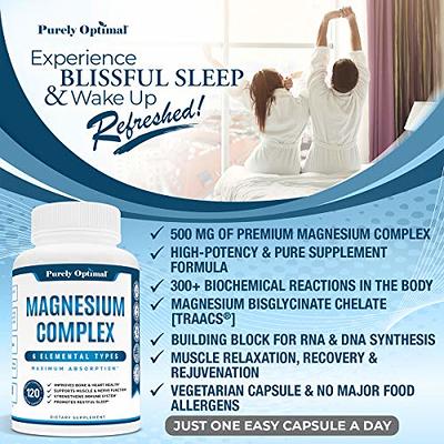 Magnesium Citrate Complex | 500MG | High Absorption Formula | Calm,  Relaxation & Digestion Support Supplement with Elemental Magnesium Oxide 