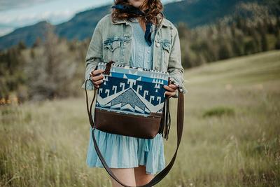 Bohemian Fringe Purse in Native Wool, Boho Western Fringe Bag, Cowgirl Purse, Leather Fringe Purse, Medium Crossbody Bag, Mercy Grey Design