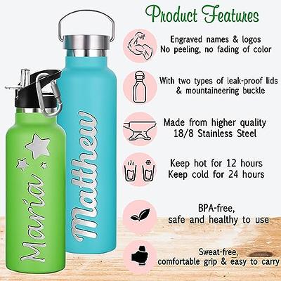 Amazon.com: Personalized Water Bottles for Kids, Gradient 18oz Custom Name  Stainless Steel Sports Water Bottle with Straw-Insulated Waterbottle Gift  for Women Men School Sports : Sports & Outdoors