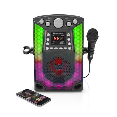 Singing Machine Portable CD +G Karaoke Machine with Disco Lights and  Microphone, Pink