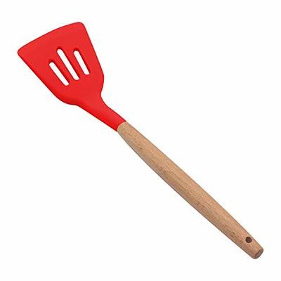 KUFUNG Silicone Slotted Spatula, High Heat Resistant to 480°F, BPA