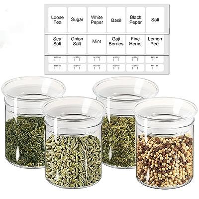 XOTAISM Seasoning Containers with Labels - 9 Pcs Big Plastic Spice Storage  Containers with 148 Spice Labels and 9 Spoons - Square Stackable Kitchen