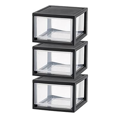 IRIS USA 14.5 Quart Stackable Storage Drawer, Plastic Drawer Organizer with  Clear Doors for Pantry, Closet, Desk, Kitchen, Under-Sink, Home and Office  De-Clutter, Shoes and Crafts - Black, 3 Pack - Yahoo Shopping