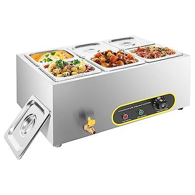 VEVOR 12-Pan Commercial Food Warmer 96 qt. Electric Steam Table 1800-Watt  Countertop Stainless Steel Buffet Bain Marie B128QT1800W12Q1Z1V1 - The Home  Depot