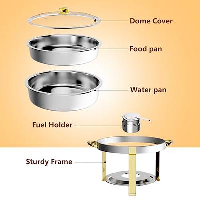 Halamine 2 Pack Chafing Dish Stainless Steel Chafing Dish Buffet Set, 5 QT  Round Chafing Dishes for Buffet Warmers with Glass Lid, Water & Food Pan,  for Catering Party Event Serving - Yahoo Shopping