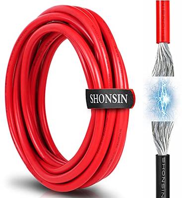 Shonsin 8 Gauge 8 AWG Silicone Wire 10FT Red, Extremely Flexible Auto  Battery Cable, 1650 * 0.08mm Tinned Stranded Copper (8.29mm2) High Temp  392℉/200℃ Rating 65 Amp 600V - Yahoo Shopping