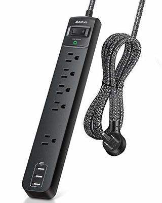 Ultra Flat Plug Power Strip - TROND Extension Cord 10FT with 3 USB  Charger(1 USB C Port), Power Strip with Long Cord, 3 Widely Outlets  Charging