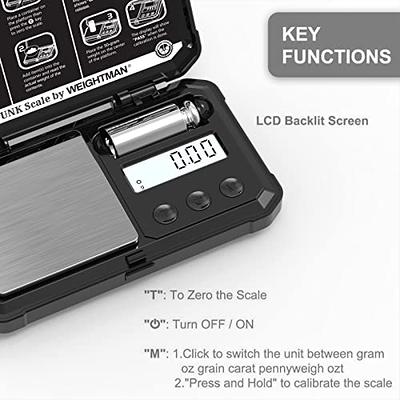 Digital Milligram Scale, 100g x 0.001g High Precision Jewelry Gram Scale, 8  Units Conversion Portable Reloading Scale with LCD Display Tare Weights